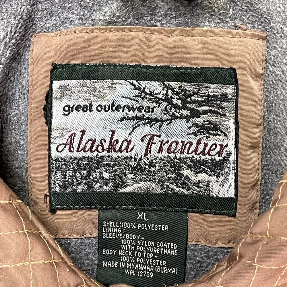 Alaska Frontier Quilted Jacket Womens XL Brown Chore Coat Outdoor Classy